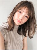 アプリコットオレンジサイドバング外ハネボブ艶感#269f0625