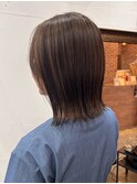 大人ボブレイヤーカットアッシュカラーダブルカラーおしゃれ女子