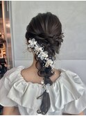 【ローポニーテール】結婚式/銀座/ヘアセット/カチモリ/アレンジ