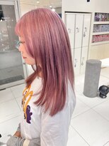 ステラ ヘア デザイン サロン(STELLA hair design salon) ロングヘア ヒメカット ピンクカラー 【杉若】