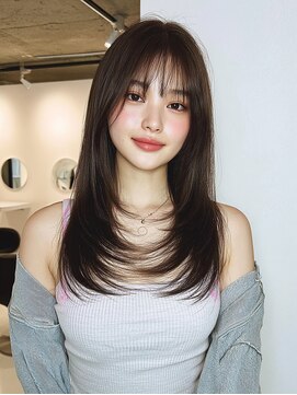 リンク(Link Hair&Spa) 【レイヤーカット】髪質改善ダークアッシュブラウン顔周りカット