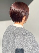 ナカオコアフュール(NAKAO COIFFURE)&nbsp;ブリーチなしダブルカラー レッドカラー 丸みショートボブ
