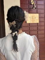 シー(SEA)&nbsp;編み下ろしリボンアレンジ