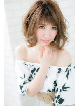 ローマ ギンザ(ROMA Ginza) 『ROMA』ベビーバング 小顔 大人 フェミニン ハニーヘア ボブ