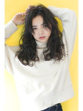 エアー 福岡(AIR) 【air-FUKUOKA】大人かわいいほつれウエーブ 黒髪も可