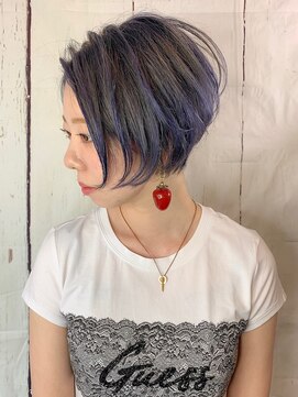 セシルヘア 沖縄店(Cecil hair) ショートボブブルー