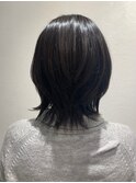 20代30代大人ナチュラルロブヘアーｘ小顔ウルフカット丸み