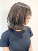 【FOLK】透明感クリアベージュ☆似合わせ外ハネミディアムボブ♪