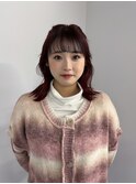(まつり) 前髪インナー × レッドブラウン