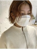【三ツ井純】ショートボブほつれパーマアンニュイカールベージュ