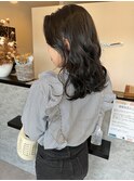 暗髪カラー艶髪カラー透け感カラーミディアム20代30代40代