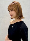 イメチェン/似合わせカット/フルバング/レッドブラウン/中野