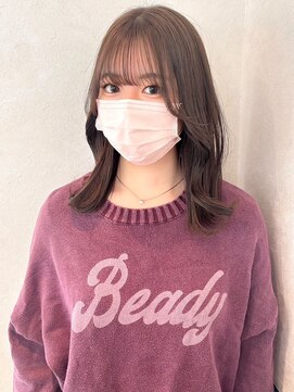 アース コアフュールボーテ 長野稲田店(EARTH coiffure beaute) ミルクティーベージュ_グレージュ_ケアブリーチ_透明感カラー
