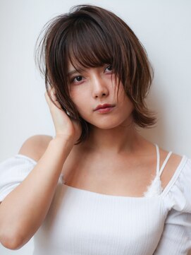 マイラ 銀座(myla) ボブルフ外ハネボブイメチェンワイドバング美髪ホワイトブロンド