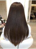 髪質改善カラーで赤味の気にならないアッシュブラウン