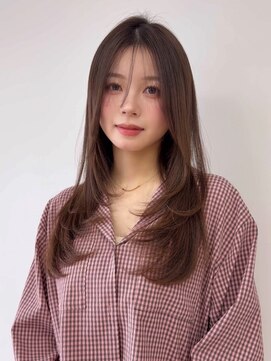 アース コアフュールボーテ 長野駅前店(EARTH coiffure beaute) ナチュラルベージュ_ヨシンモリ_顔周りレイヤー_レイヤーカット