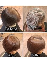 アットティー 金沢文庫(at tee...)&nbsp;丸みショート/白髪ぼかしハイライト/40代/50代/60代/金沢文庫