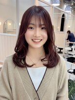 シダ(sida)&nbsp;ブリーチなし　ピンクブラウン　レイヤースタイル