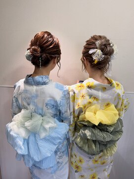 アフロート ディル(AFLOAT D'L) 浴衣ヘアアレンジ夏祭りヘアセットお団子ヘア20代30代
