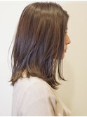 ラベージュ＊ミディアムボブ〔back〕