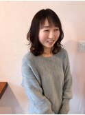ハネ感が可愛いミディアムパーマ