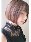 しっとりブラウンのシンプル可愛いボブ♪