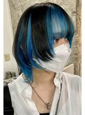 □#顔まわりレイヤー#レイヤーカット#ウルフ#インナーカラー