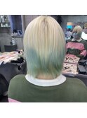 ホワイトブロンド×ミントグラデーション
