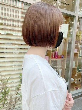 ネオリーブ アンド 渋谷店(Neolive &) 斜めバング/グレージュカラー/シルキーベージュ/韓国/渋谷