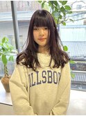 10代20代30代/レッドブラウン レイヤー　ハッシュカット/ロング