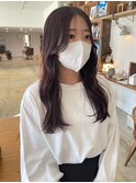 ラベンダーカラー 顔周り2wayバング 担当渡辺聖