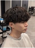 緩めゆるふわ波巻きスパイラル無造作マッシュ渋谷