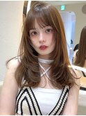 韓国ヘアハッシュカットレイヤーカットベージュブリーチ無し