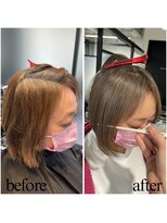 ジービージー(GBG)&nbsp;くびれショートボブ40代50代グレイカラー白髪染め白髪ぼかし