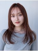 顔周りレイヤー/20代30代大人かわいい/シースルーバング