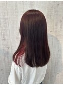 艶々レッドインナーカラー