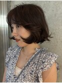 フレンチボブ　ブラウンカラー