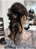 ヘアセット／編み下ろしアレンジ