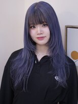 エクラ(ECLAT)&nbsp;ハッシュカット×ハイトーンブルーカラー