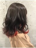インナーカラーインフラレッド黒髪10代20代