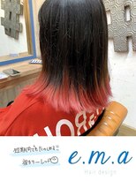エマヘアデザイン(e.m.a Hair design) レッド裾カラー