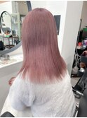 ダブルカラーピンクベージュカラーハイトーンカラーケアブリーチ