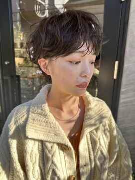 サンド 表参道(sand) ショートボブパーマ20代30代40代イヤリングカラー大人可愛い