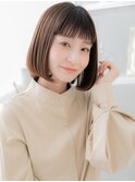 ぱっつん前髪アースカラー切りっぱなしボブc5越谷20代30代40代