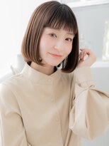 モッズヘア 越谷(mod's hair) ぱっつん前髪アースカラー切りっぱなしボブc5越谷20代30代40代