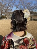 20代30代40代小顔切りっぱなし大人ボブ成人式スタイル
