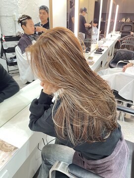 ブレンド 渋谷(BLend) ホワイトグレージュミニウルフデジタルパーマチェリーブラウン