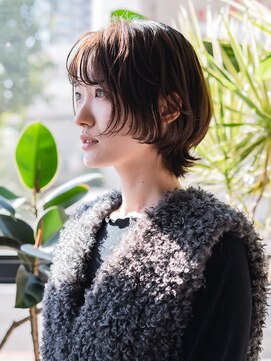 ヘアークラフト(Hair Craft) ショートウルフ×ニュアンスパーマ【岡山】しっとりベージュ