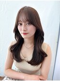 韓国くびれヘアレイヤーカット顔周り流しシースルー前髪表参道