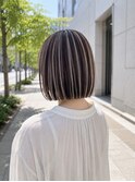 アンブレラカラー白髪ぼかしミルクティーベージュ